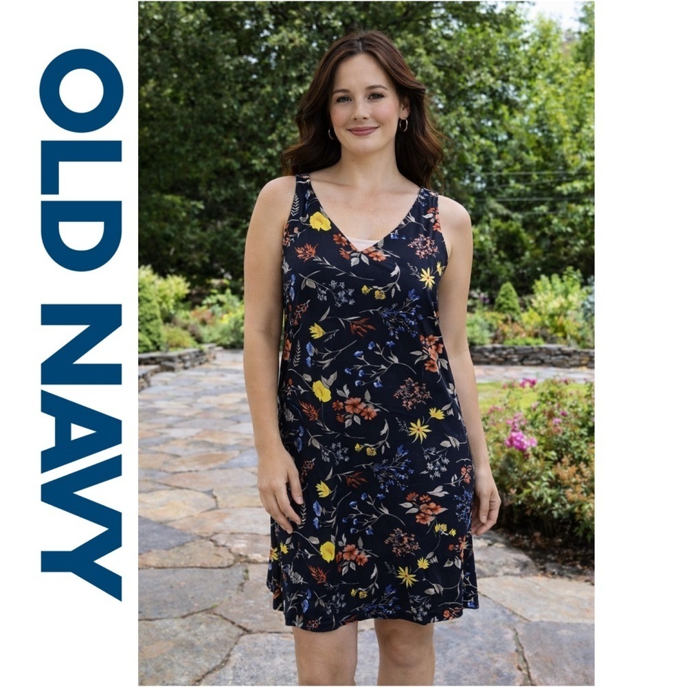Old navy flower detail slip on dress size small petite - Picture 1 of 9